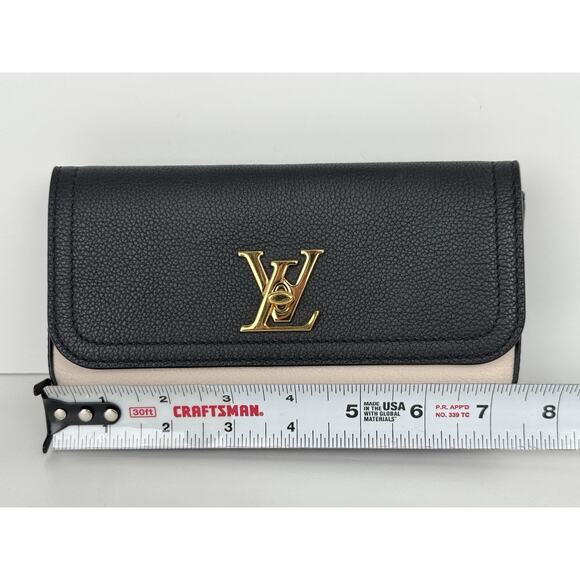 Louis Vuitton Calfskin Lockme Phone Chain Pouch in Vanille and Black B-6 - Picture 16 of 16